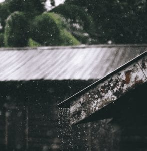 rain falling on tin roof