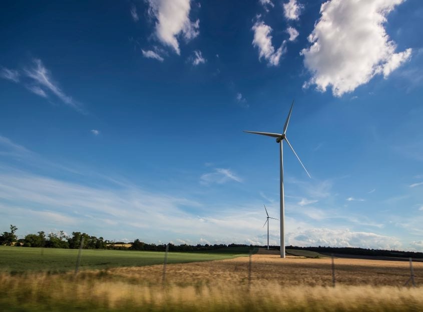 windmills in field