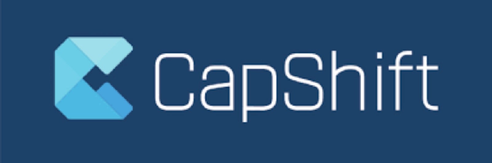 The Capshift Logo with a stylized letter C that maintains an appearance of origami folding above a purple background.